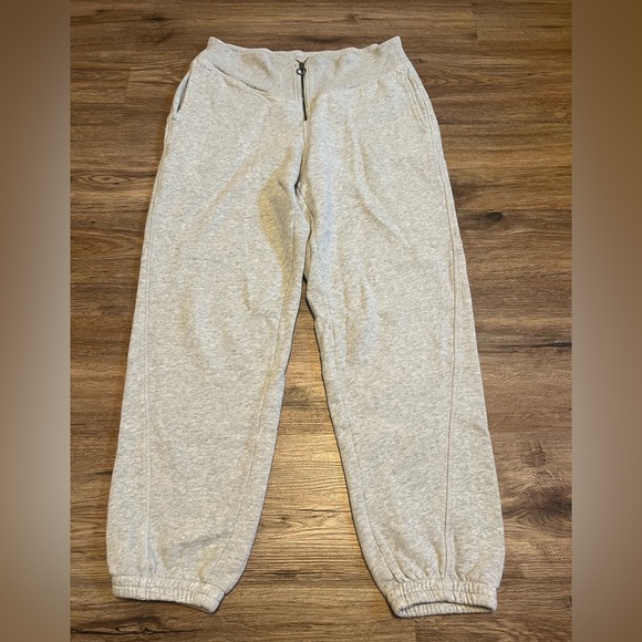 Aerie Fleece Corset Jogger Medium Heather Grey Zipper Size Medium - Picture 2 of 5